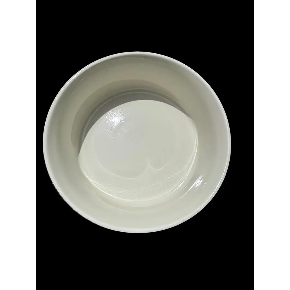 Hall Autumn Leaf 7 Inch 3 Pint French Baker Gold Rim MCM Cottagecore Ridged